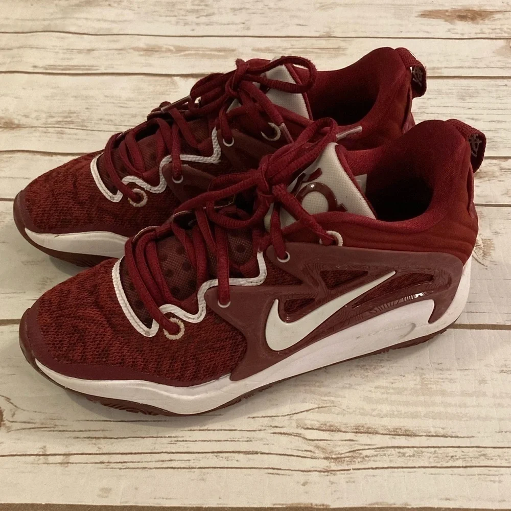 Nike Kevin Durant KD 15 TB Promo Low Team Basketball Sneakers Wine Red Size 6